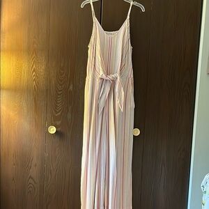 Lou & Grey spaghetti strapped striped jumpsuit. Size XS